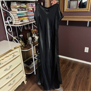 Vintage Y2K Victoria’s Secret Silk Slip Dress Lace Panel Sides Large